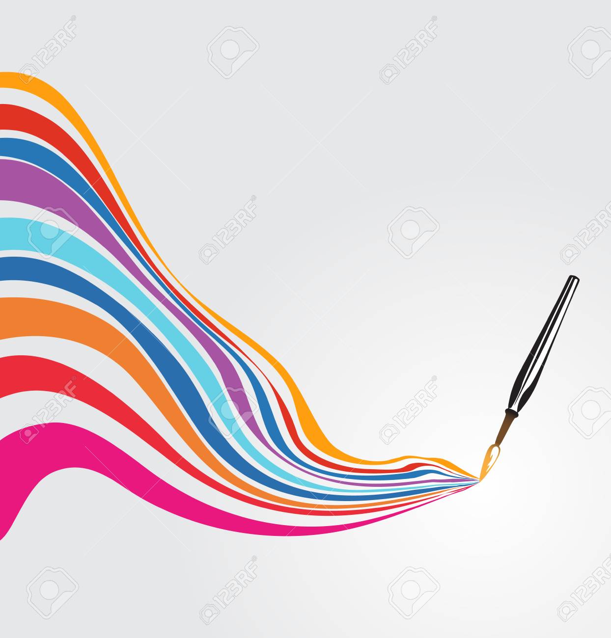 1244x1300 Paintbrush Drawing A Rainbow Royalty Free Cliparts, Vectors,