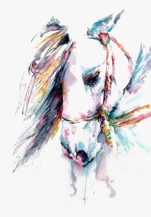 487x700 Horse, Hand Painted Horse, Creative Horse, Colored Horse Png Image