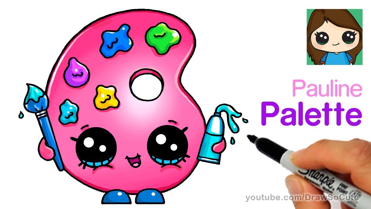 1280x720 How To Draw A Cute Paint Palette Shopkins Pauline Palette