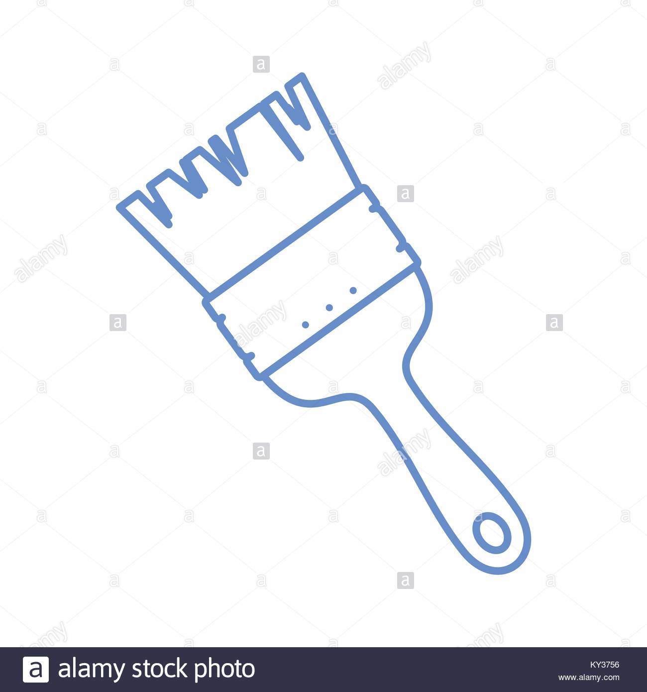 1300x1390 Outline Paintbrush Drawing Object Vector Illustration Graphic