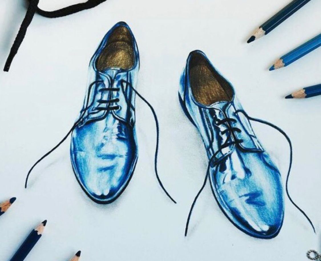 1125x914 Colored Pencil Drawing Of A Pair Of Shoes Shoe Illustrations