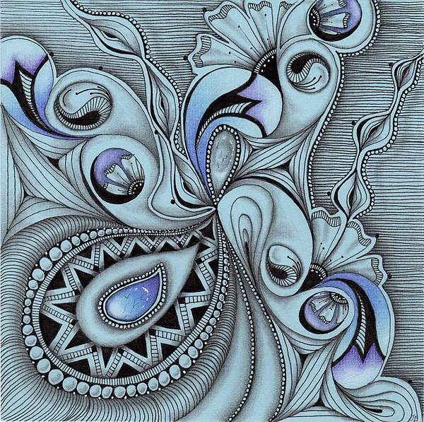 600x597 Paisley Power Drawing By Jan Steinle