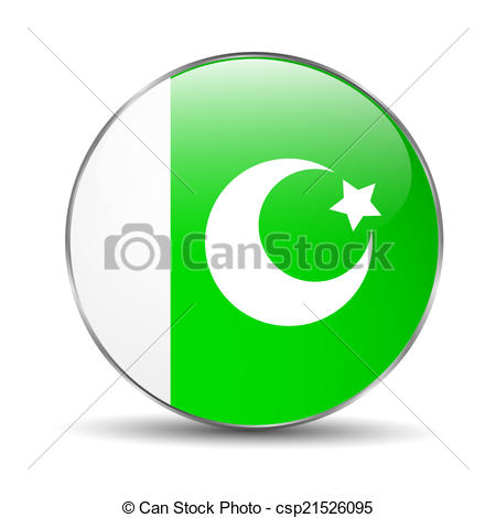 450x470 Pakistan Flag Button Eps Vectors