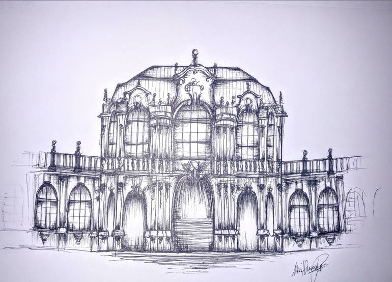 770x554 Saatchi Art Zwinger Palace Drawing By Mithusa Poosingam