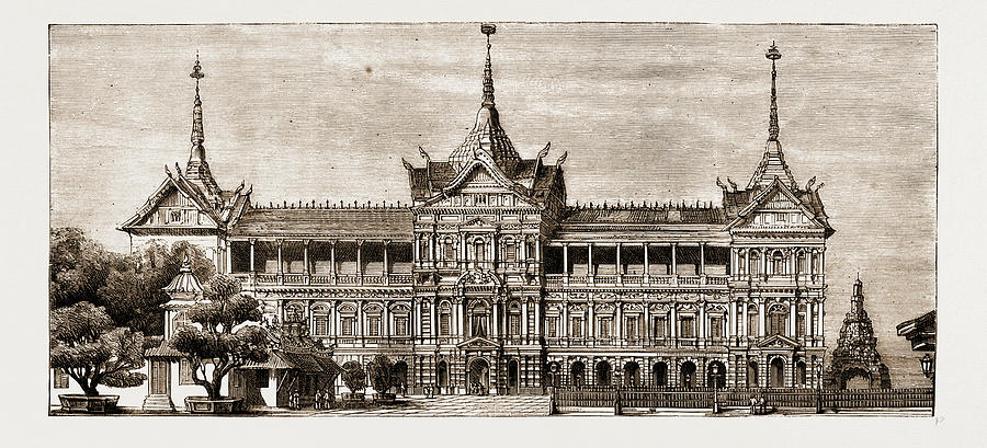 900x409 The Royal Palace At Bangkok, Thailand Drawing By Litz Collection