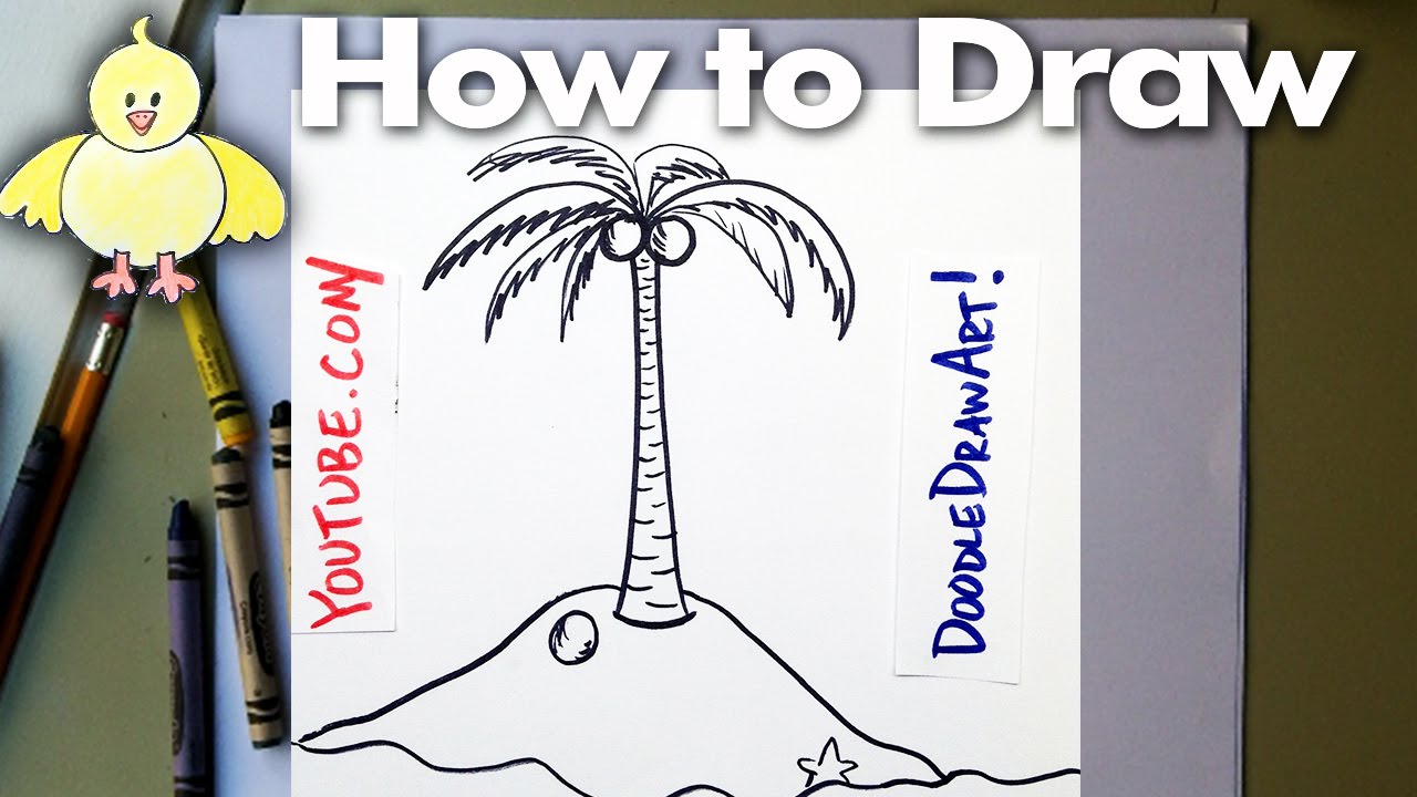 1280x720 Drawing How To Draw Cartoon Palm Tree