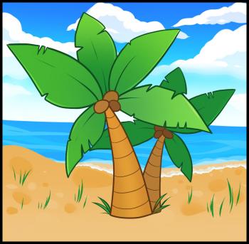 350x343 How To Draw How To Draw Palm Trees