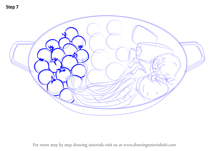846x600 Learn How To Draw Fresh Vegetable Pan (Special Dishes) Step By