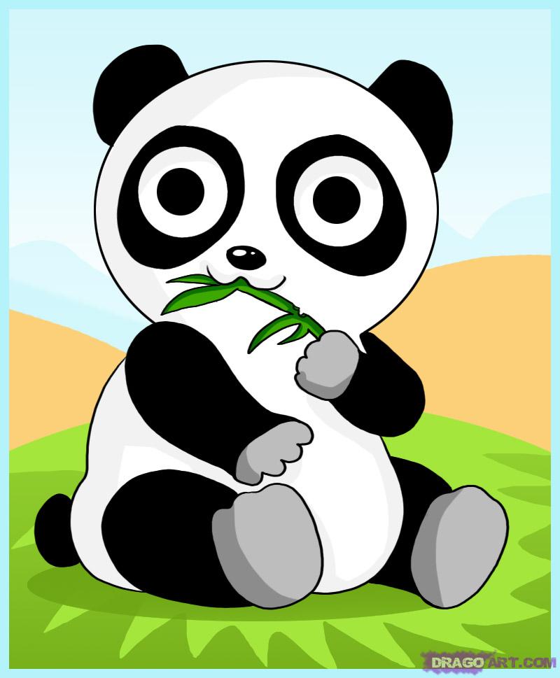 800x969 How To Draw A Cartoon Panda Bear, Step By Step, Anime Animals
