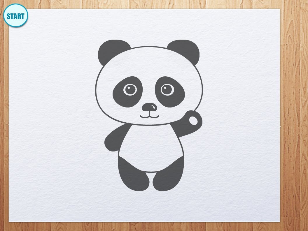 1056x793 How To Draw Panda Bear (Panda Is Waving Its Hand)