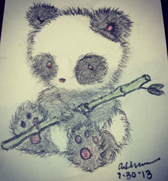 570x615 Cute Panda Drawing In Pencil