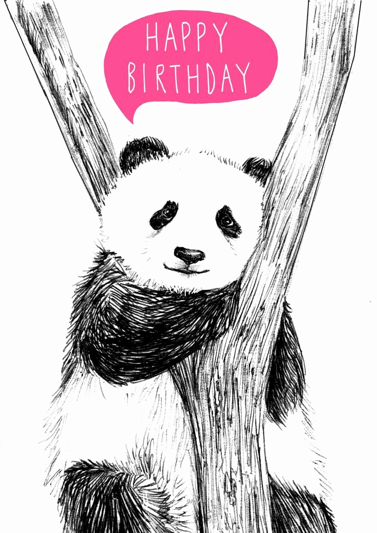 736x1041 Happy Birthday Panda Card Awesome Panda Bear Birthday Card Free