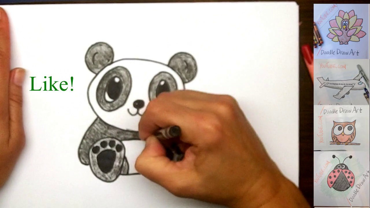 1280x720 How To Draw A Cartoon Baby Panda Easy For Kids