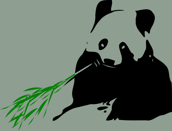 600x456 Panda Bear Eating Bamboo Clip Art