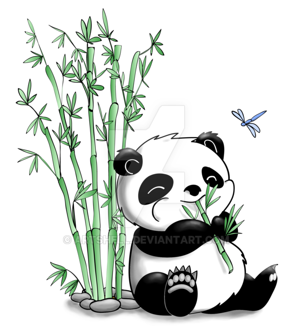 600x682 Panda Eating Bamboo By Artshell