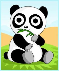 236x286 Cartoon pandas Panda Eating Bamboo Stock Photography