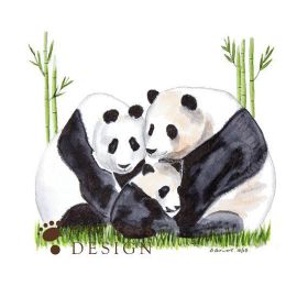 280x280 Panda Teddy Bear Decal Woodland Forest Animal Nursery, Panda Bear