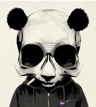 410x454 Panda Skull Ceramic