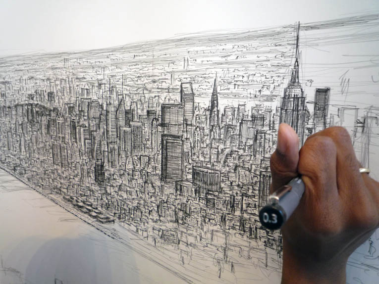 765x574 Incredible New York City Panorama Drawn From Memory Frikkin Awesome!