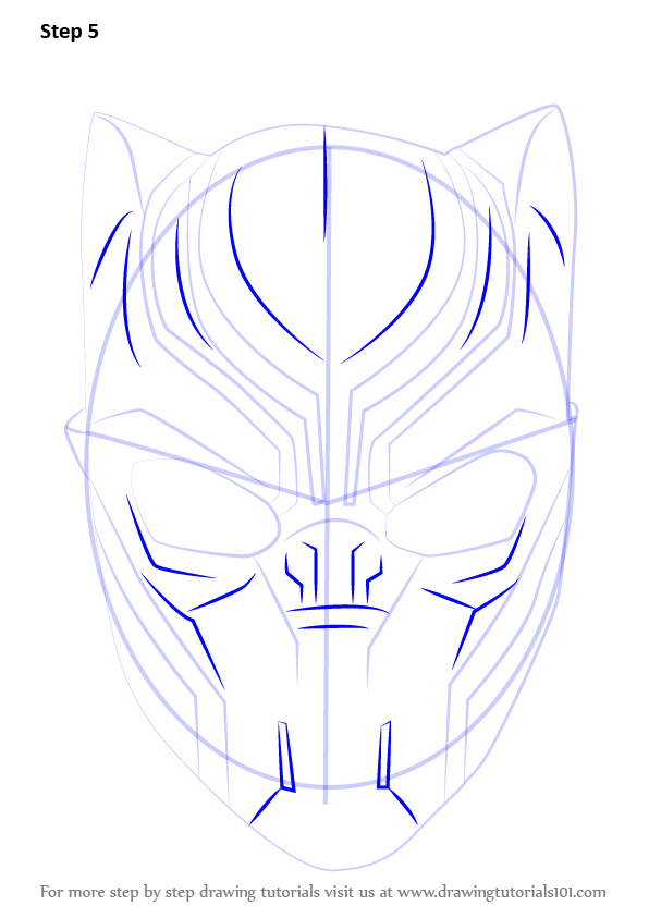 596x843 Learn How To Draw Black Panther Mask (Captain America Civil War