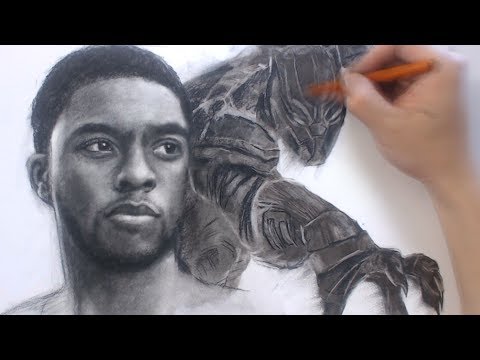 480x360 Drawing Black Panther With Charcoal Pencil Art Drawing Video