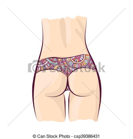 450x470 Sexy Panties Icon. Vector Women Ass In A Thong Vectors
