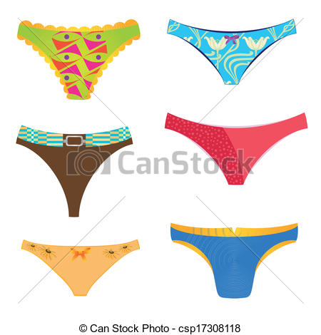 450x470 Sixdifferent Panties With Different Colros And Textures Vector