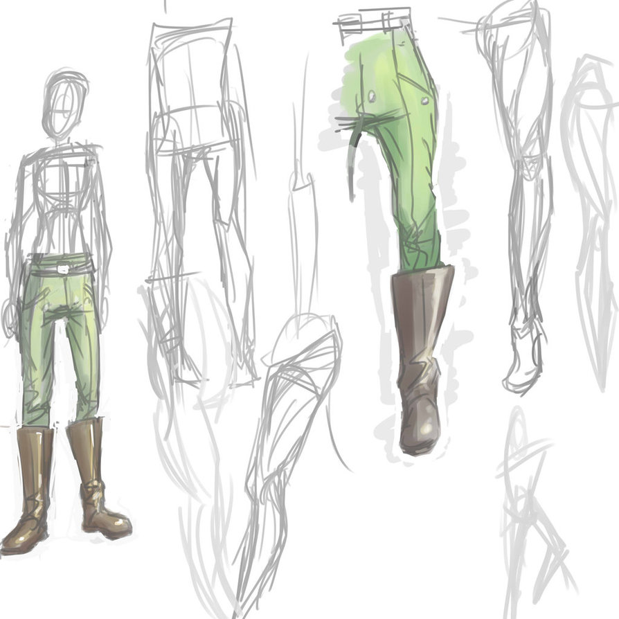 894x894 Pants, Legs And Boots Drawing By Cyberanimealien