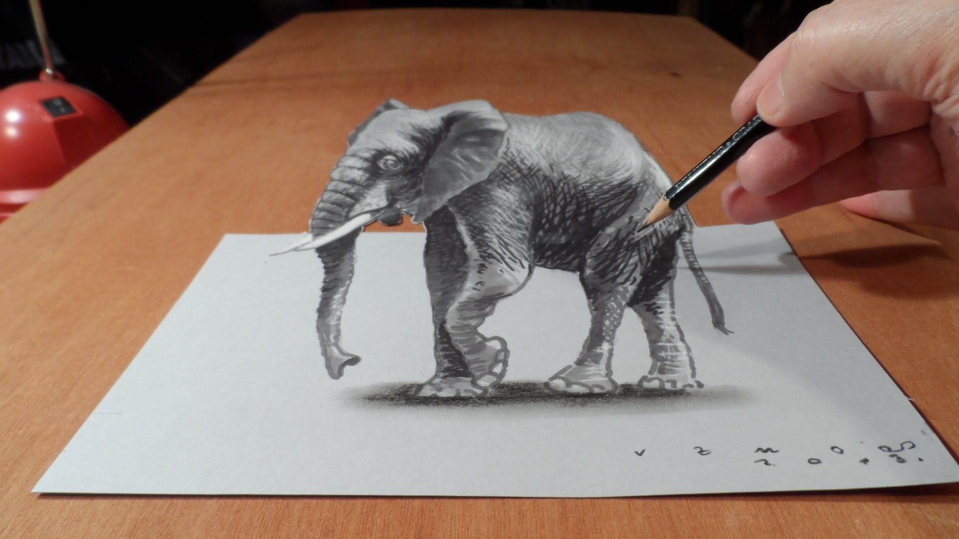 1920x1080 Drawing 3d Elephant