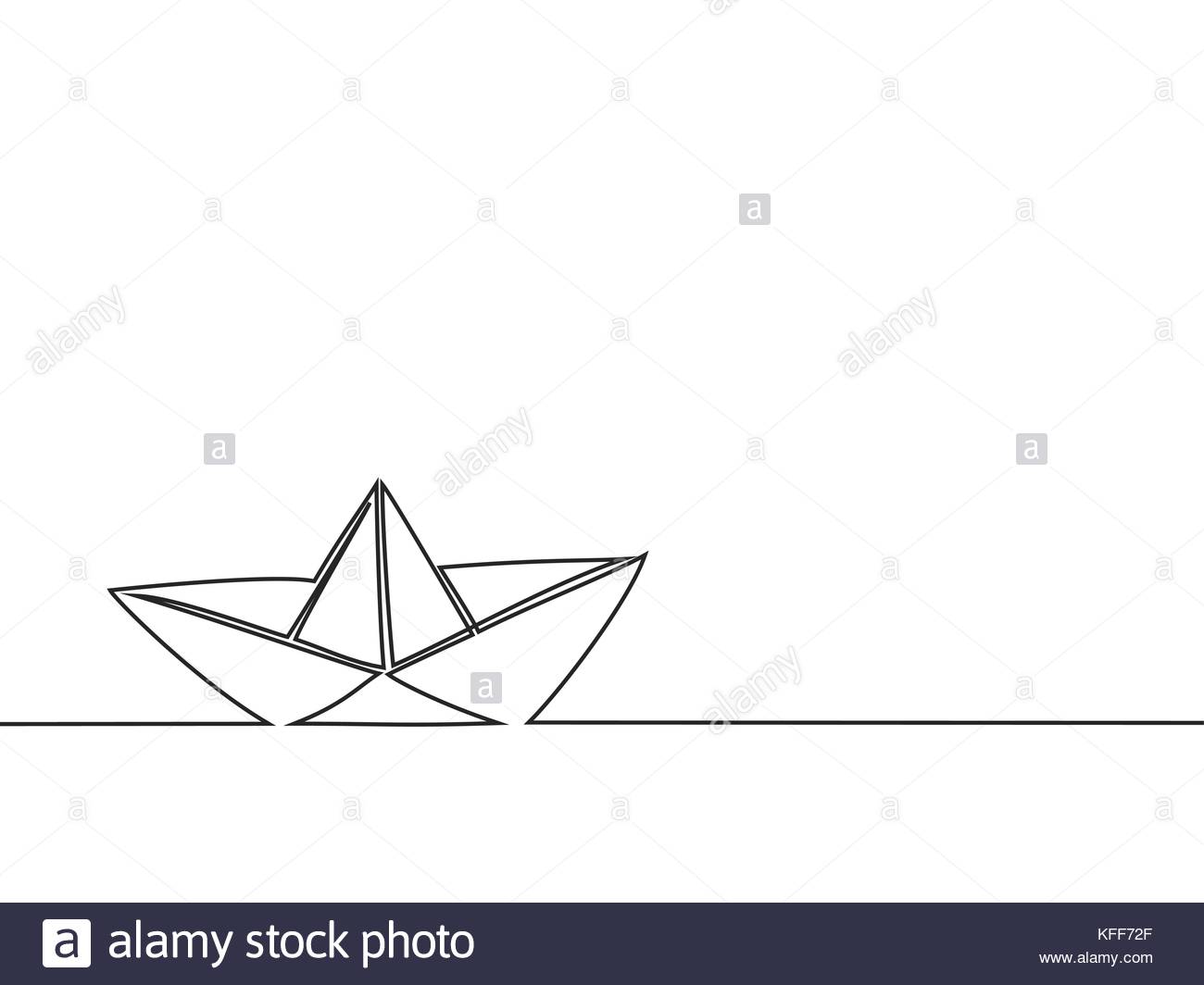 1300x1064 Continuous Line Drawing Of Paper Boat. Vector Business Icon