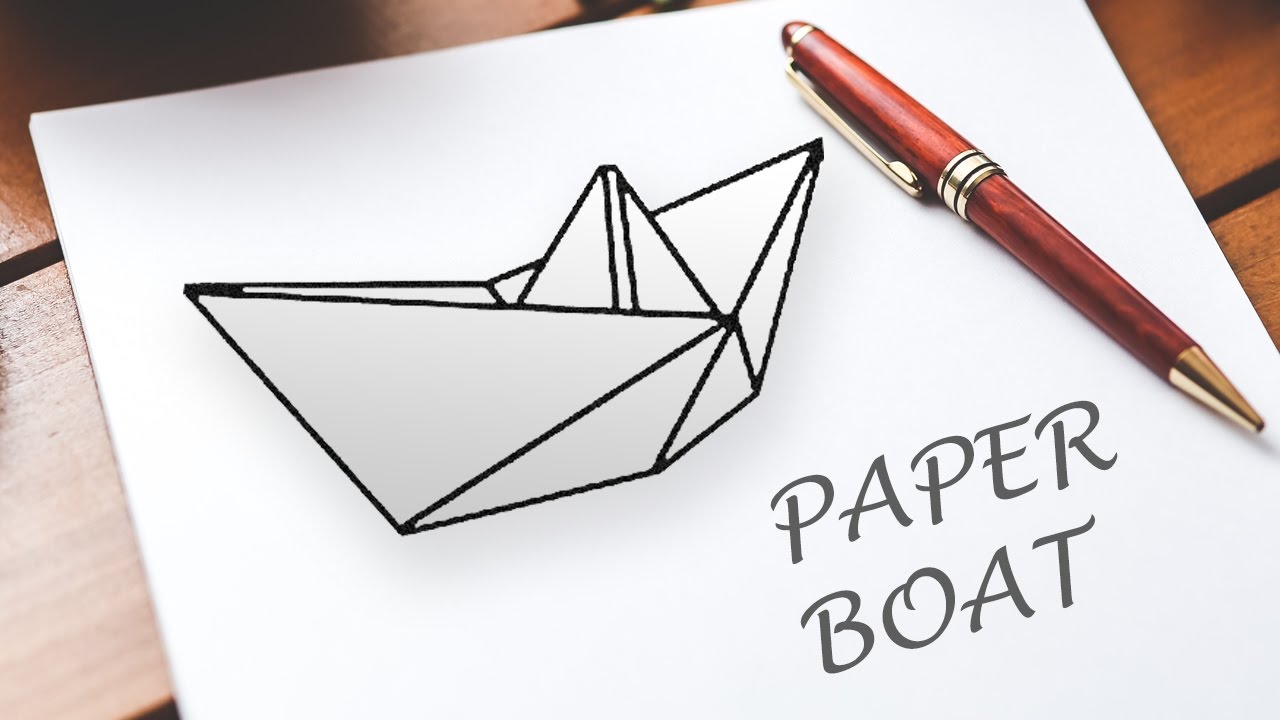 1280x720 Drawing A Paper Boat Speed Art