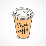 160x160 Coffee To Go Hand Drawn Designs. Paper Coffee Cups For Take Away