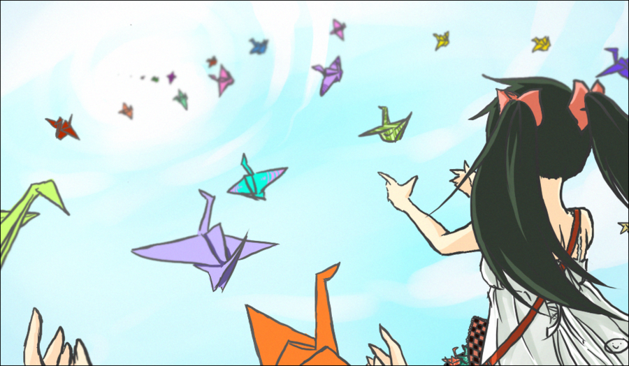 900x524 Paper Cranes By Nekodoru