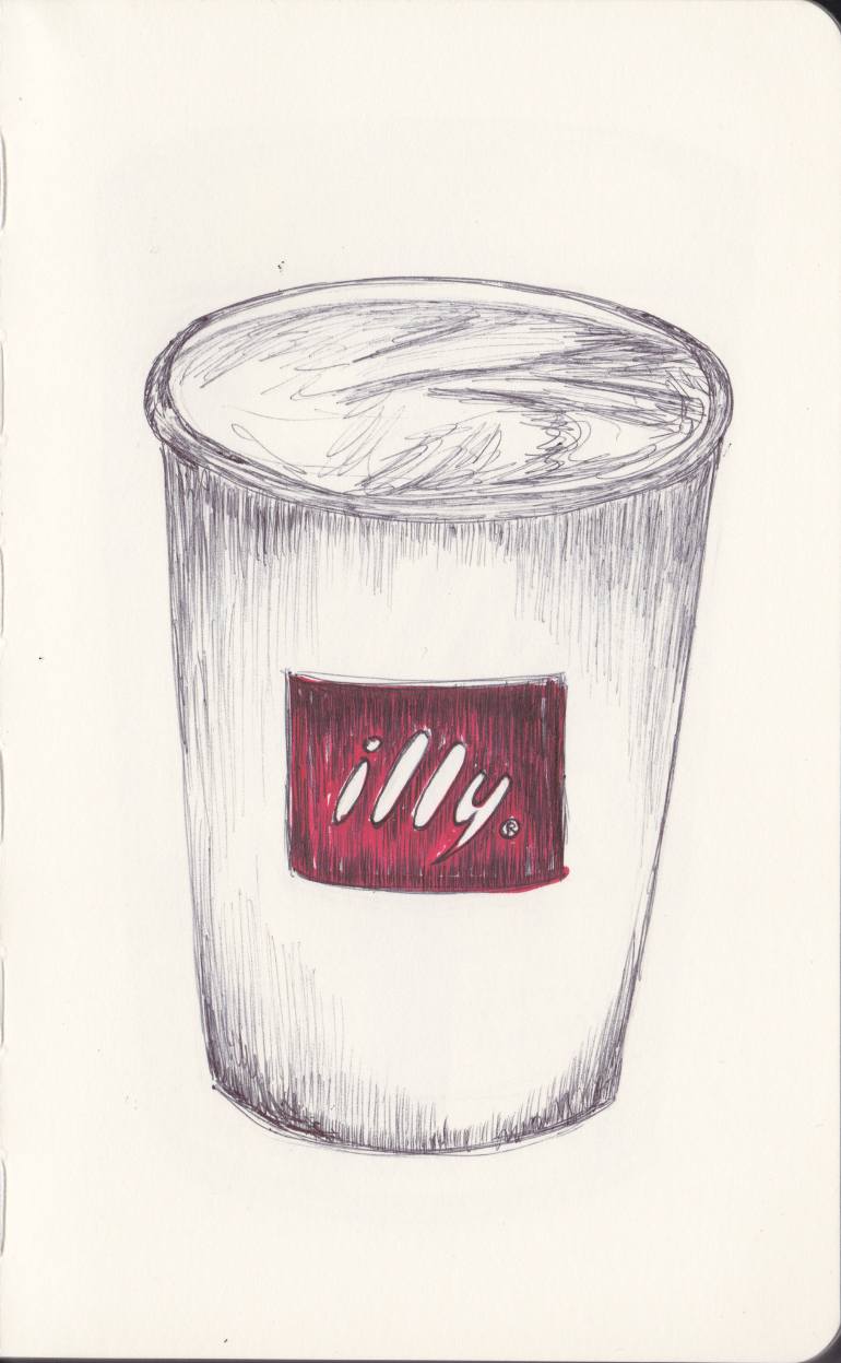770x1247 Saatchi Art Ballpen Illy Coffee Paper Cup Drawing By Ballpointpen