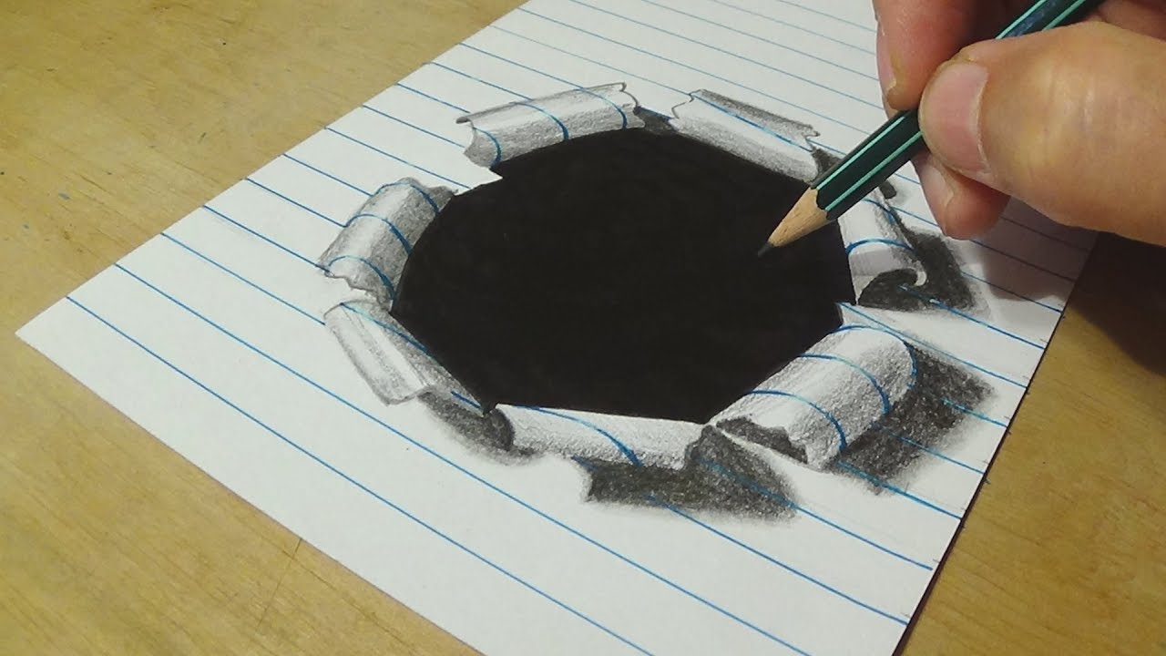 1280x720 How To Draw Hole Paper