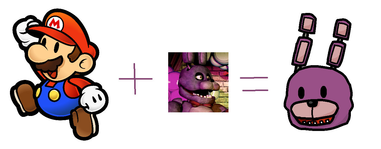 1264x496 Started Working On A Paper Mario Style Bonnie For A Fangame. First