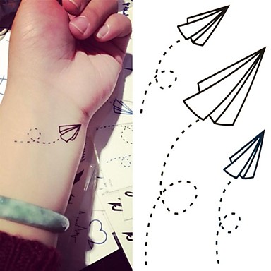 384x384 Paper Airplanes Paper Plane Tattoo Stickers Temporary Tattoos(1 Pc