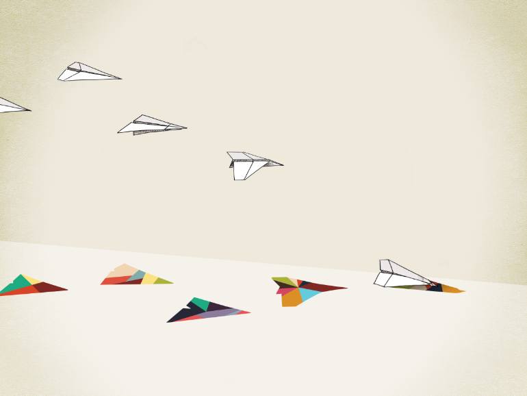 770x578 Saatchi Art Walking Shadow, Paper Planes Drawing By Jason Ratliff