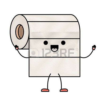 450x450 Roll Paper Towel Cartoon Character. Royalty Free Cliparts, Vectors