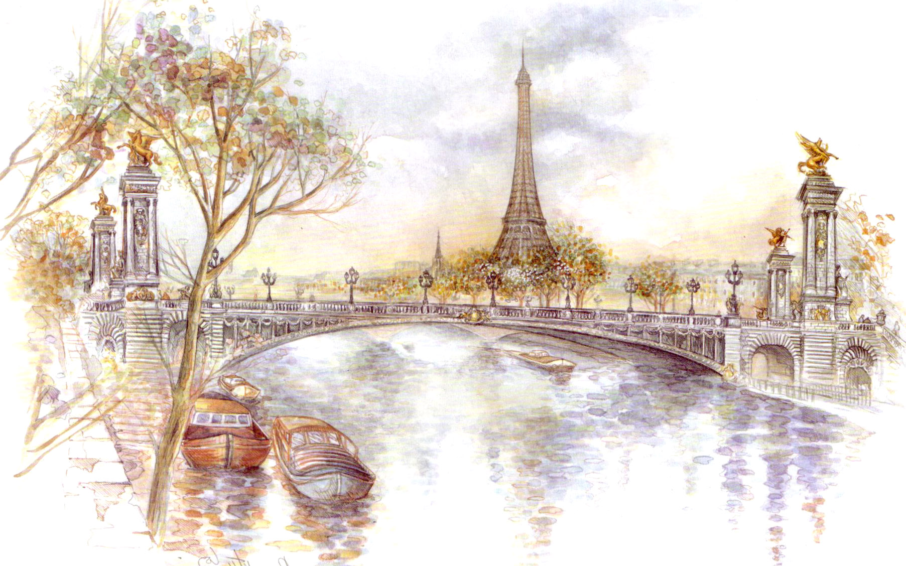 Paris Drawing Wallpaper at GetDrawings | Free download