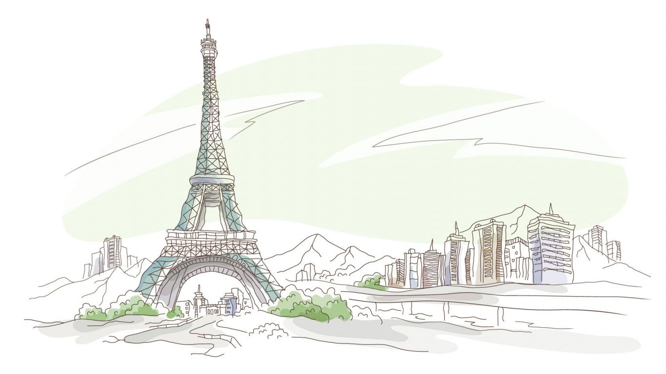 1366x768 Drawing Paris Pen Pencil