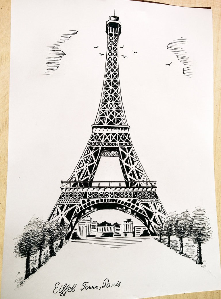 Paris Eiffel Tower Drawing at GetDrawings | Free download