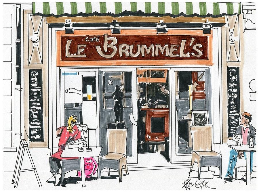 900x675 Cafe Le Brumel's Paris France Drawing By Paul Guyer