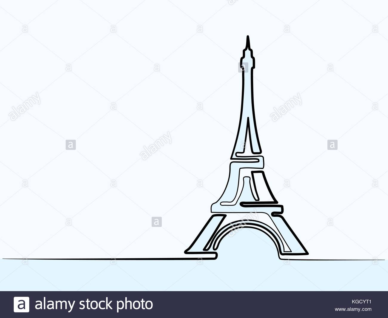 1300x1065 Paris Eiffel Tower Icon Thin Continuous Line Drawing For Web