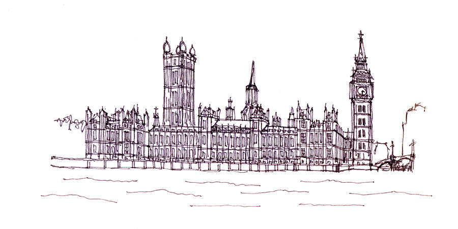 900x451 Houses Of Parliament Drawing By Steve Huang