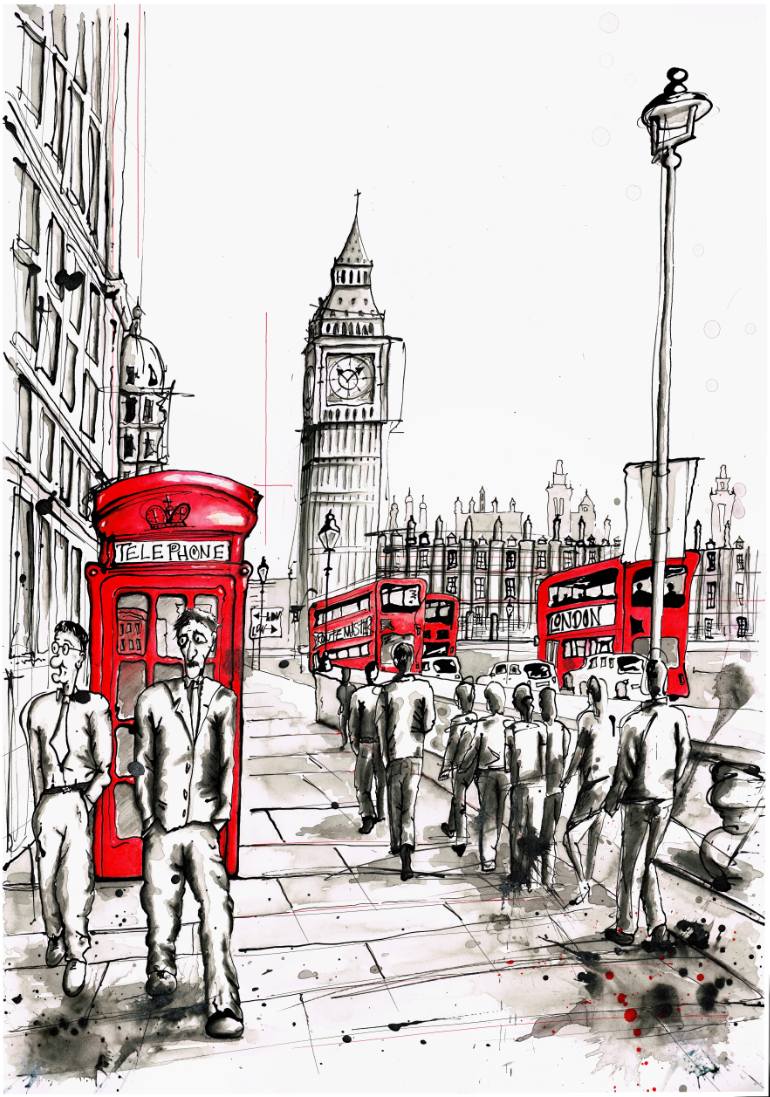 770x1097 Saatchi Art Parliament Square Drawing By Keith Mcbride