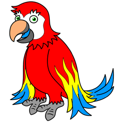 250x250 Cartoon Parrot Step By Step Drawing Lesson