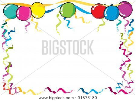 450x333 Vector Drawing Party Balloons Border Poster Id91673180