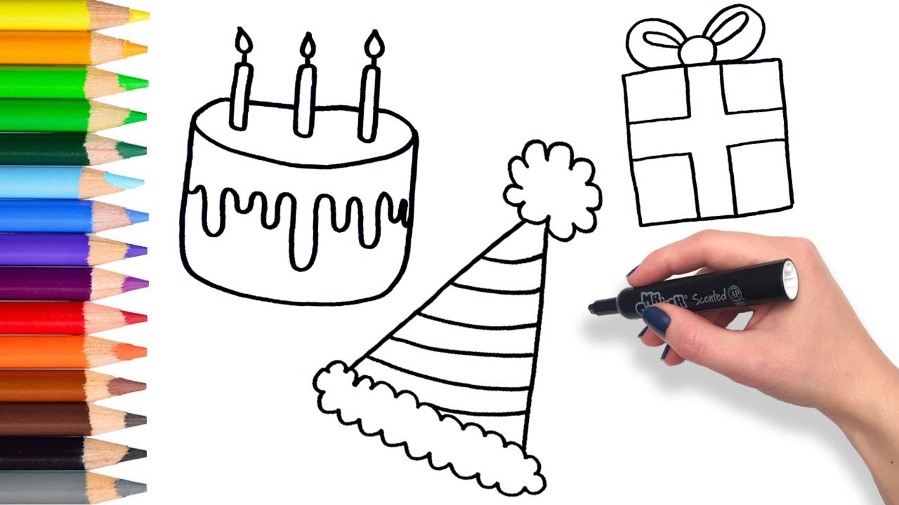 1280x720 Learn To Draw A Party Compilation Teach Drawing For Kids