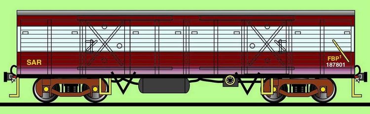 750x231 Sar Type Fbp 1 Bogie Covered Goods Wagon (Passenger Trains) Drawing
